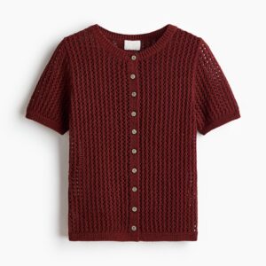 short-sleeve-hollow-out-knit-cardigan